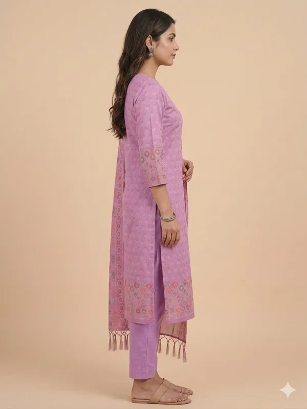 Light_Purple_Unstitched_Suit_Fabric_|_Cotton_Silk_Dress_Material_with_Thread_Weaving