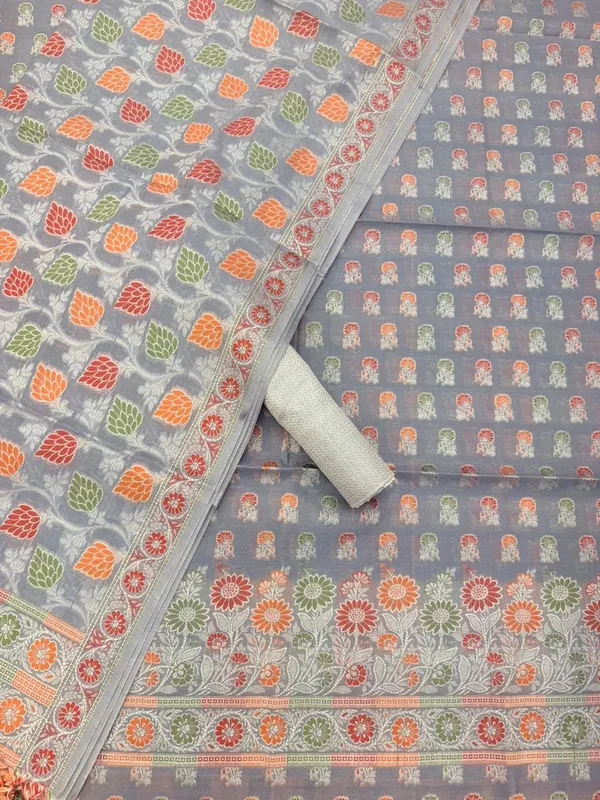 Grey_Unstitched_Suit_Fabric_|_Cotton_Silk_Dress_Material_with_Thread_Weaving