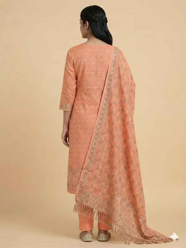 Peach_Unstitched_Suit_Fabric_|_Cotton_Silk_Dress_Material_with_Thread_Weaving