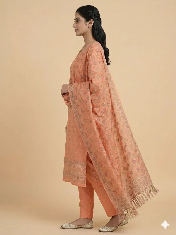Peach_Unstitched_Suit_Fabric_|_Cotton_Silk_Dress_Material_with_Thread_Weaving