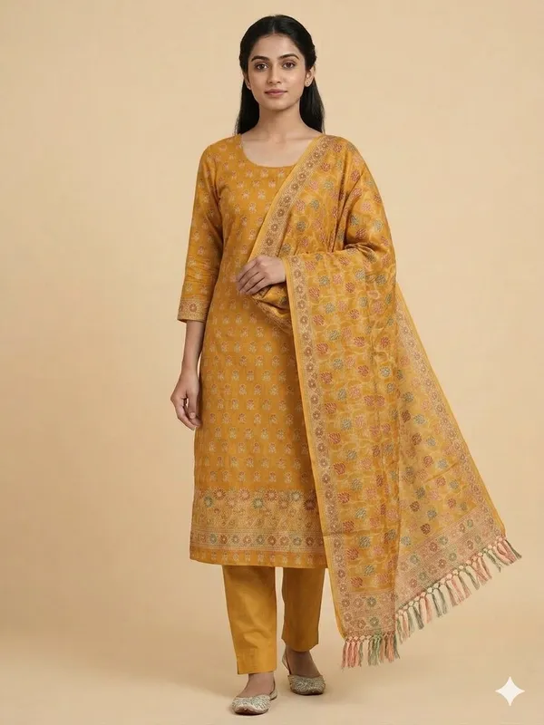 Mustard_Unstitched_Suit_Fabric_|_Cotton_Silk_Dress_Material_with_Thread_Weaving