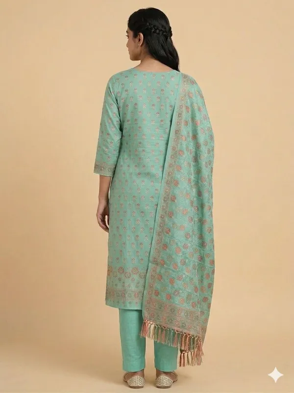 Sea_Green_Unstitched_Suit_Fabric_|_Cotton_Silk_Dress_Material_with_Thread_Weaving