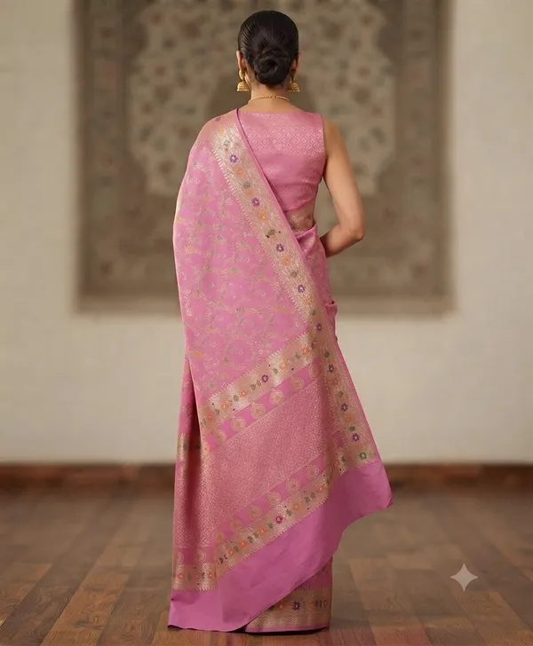 Light_Pink__Banarasi_Meena_Work_Silk_Saree_with_Heavy_Aachal