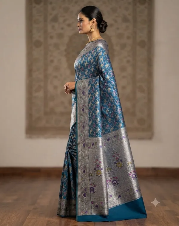 Blue_Banarasi_Meena_Work_Silk_Saree_with_Heavy_Aachal