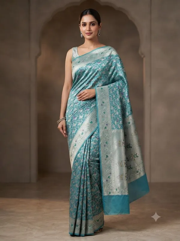 Light_Blue_Banarasi_Meena_Work_Silk_Saree_with_Heavy_Aachal