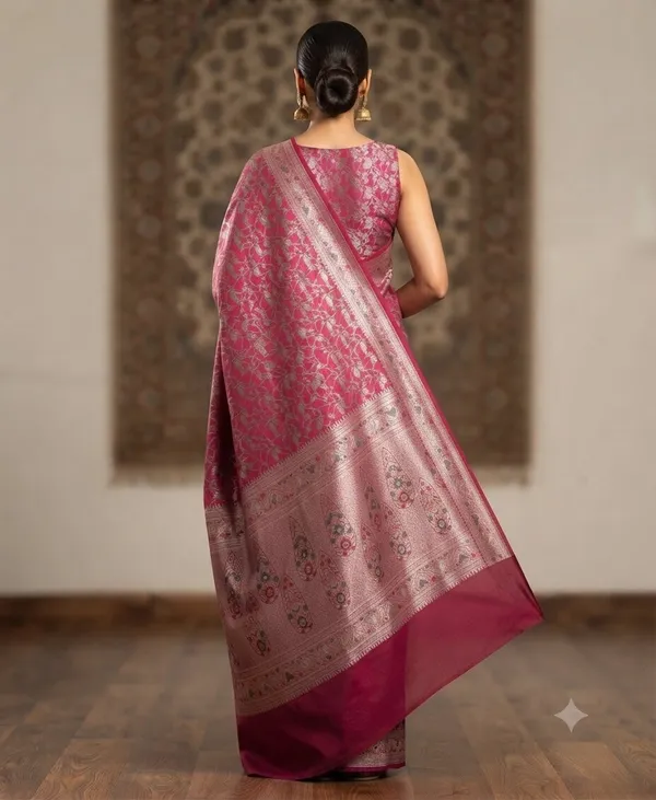 Rani_Pink_Banarasi_Meena_Work_Silk_Saree_with_Heavy_Aachal
