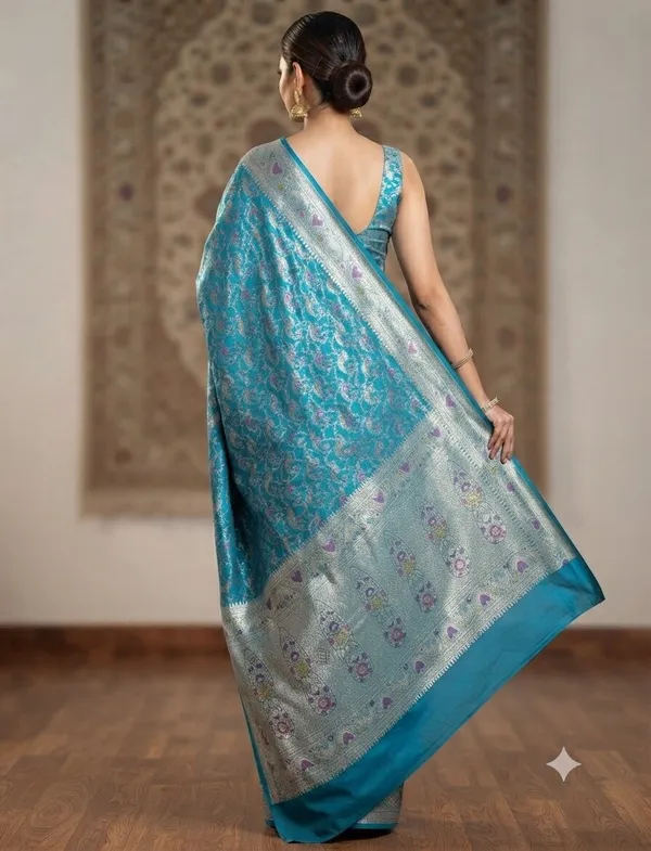 Sea_Green_Banarasi_Meena_Work_Silk_Saree_with_Heavy_Aachal