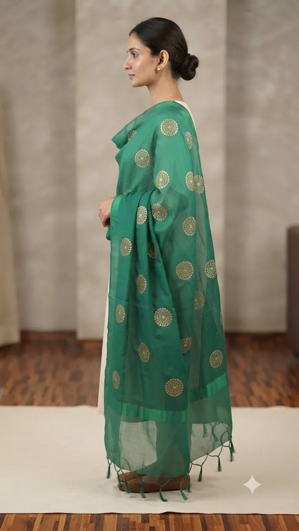 Green_Banarasi_Organza_Hand-Woven_Zari_Work_Dupatta_for_Women_|_Lightweight_Traditional_Ethnic_Dupatta