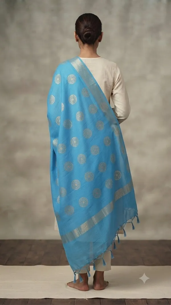 Light_Blue_Banarasi_Organza_Hand-Woven_Zari_Work_Dupatta_for_Women_|_Lightweight_Traditional_Ethnic_Dupatta