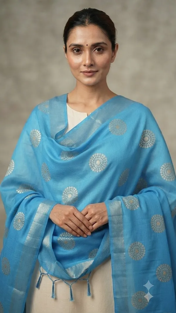 Light_Blue_Banarasi_Organza_Hand-Woven_Zari_Work_Dupatta_for_Women_|_Lightweight_Traditional_Ethnic_Dupatta