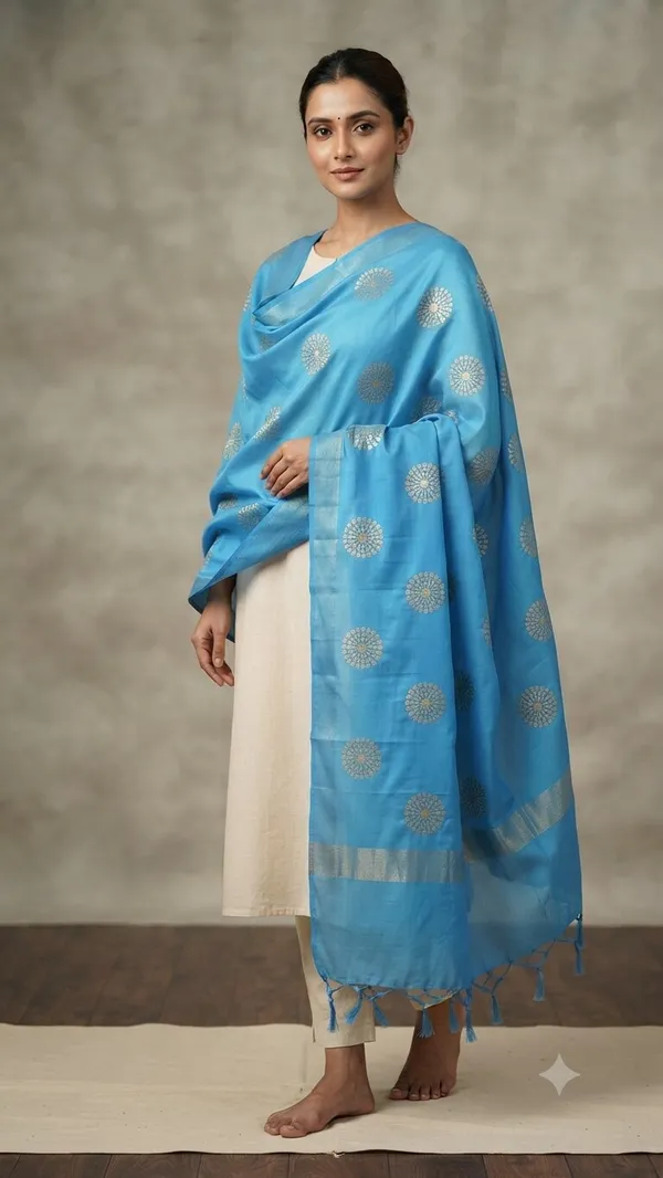 Light_Blue_Banarasi_Organza_Hand-Woven_Zari_Work_Dupatta_for_Women_|_Lightweight_Traditional_Ethnic_Dupatta