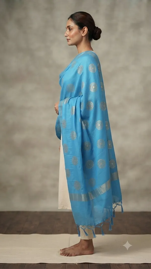 Light_Blue_Banarasi_Organza_Hand-Woven_Zari_Work_Dupatta_for_Women_|_Lightweight_Traditional_Ethnic_Dupatta