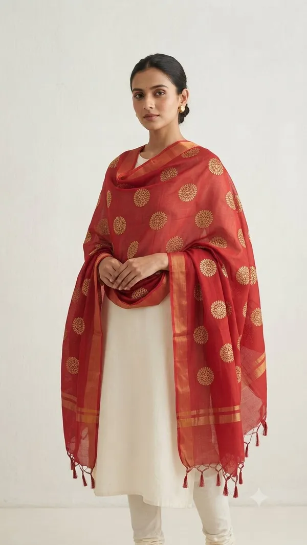 Maroon_Banarasi_Organza_Hand-Woven_Zari_Work_Dupatta_for_Women_|_Lightweight_Traditional_Ethnic_Dupatta