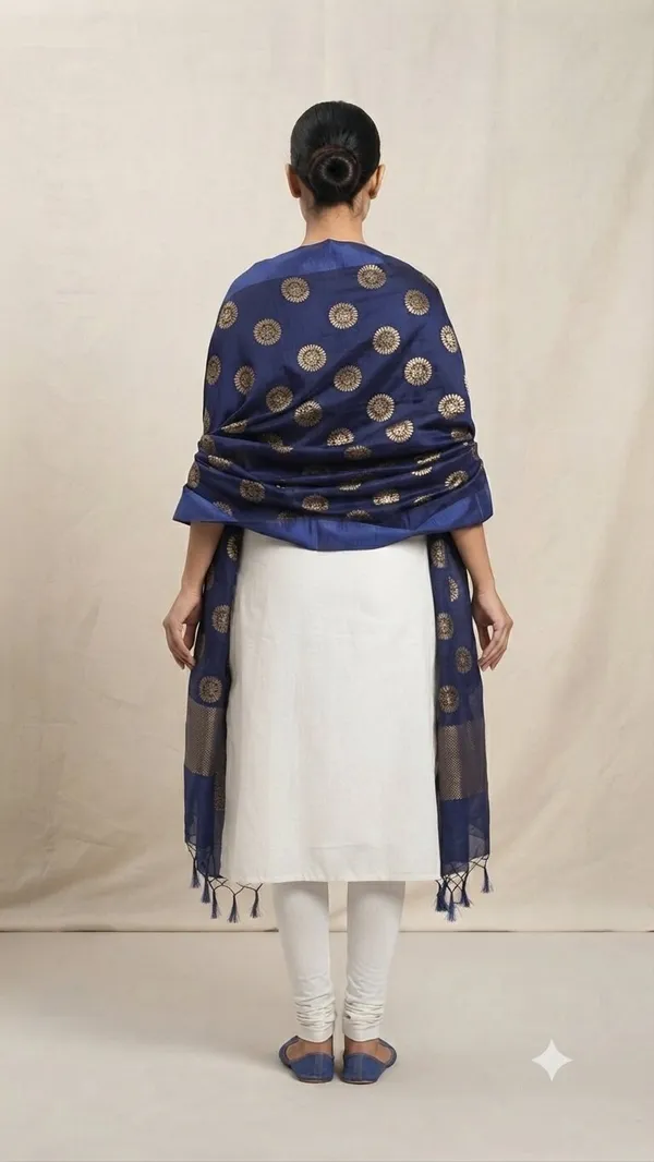 Navy_Blue_Banarasi_Organza_Hand-Woven_Zari_Work_Dupatta_for_Women_|_Lightweight_Traditional_Ethnic_Dupatta