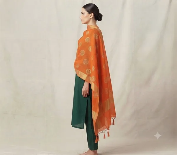 Orange_Banarasi_Organza_Hand-Woven_Zari_Work_Dupatta_for_Women_|_Lightweight_Traditional_Ethnic_Dupatta