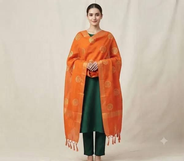 Orange_Banarasi_Organza_Hand-Woven_Zari_Work_Dupatta_for_Women_|_Lightweight_Traditional_Ethnic_Dupatta
