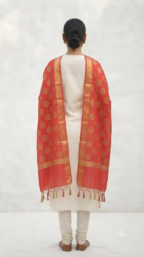 Red_Banarasi_Organza_Hand-Woven_Zari_Work_Dupatta_for_Women_|_Lightweight_Traditional_Ethnic_Dupatta