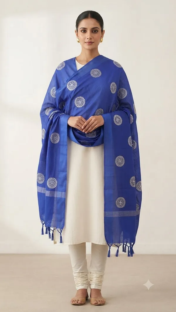 Royal_Blue_Banarasi_Organza_Hand-Woven_Zari_Work_Dupatta_for_Women_|_Lightweight_Traditional_Ethnic_Dupatta