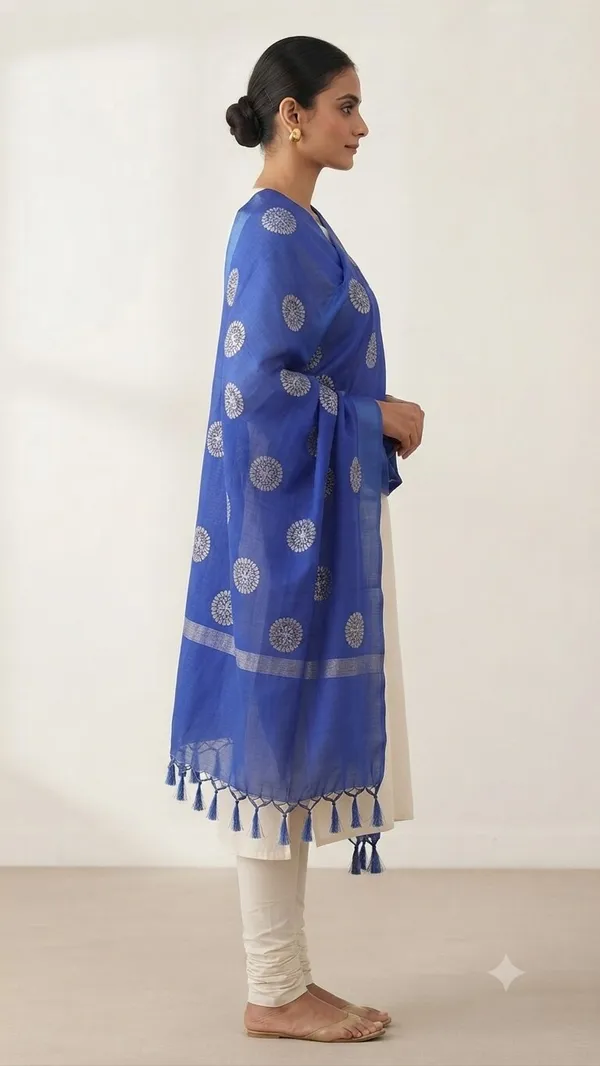 Royal_Blue_Banarasi_Organza_Hand-Woven_Zari_Work_Dupatta_for_Women_|_Lightweight_Traditional_Ethnic_Dupatta