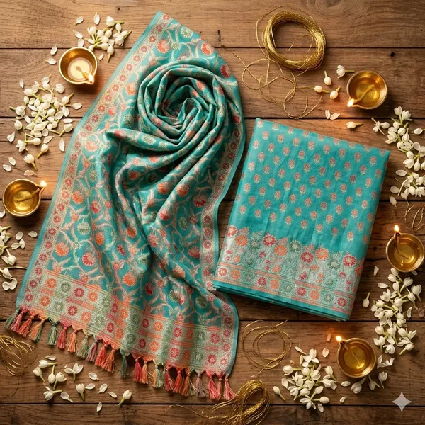 Sea_Green_Unstitched_Suit_Fabric_|_Cotton_Silk_Dress_Material_with_Thread_Weaving