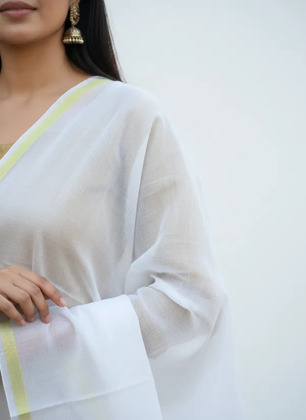 White_Banarasi_Plain_Dupatta_with_Zari_Border_for_Women_|_Lightweight_Traditional_Ethnic_Dupatta