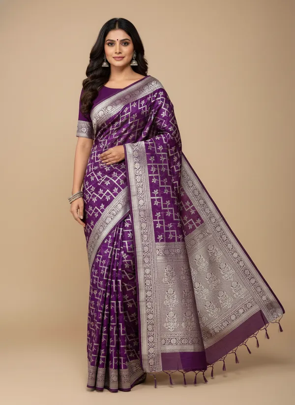 Purple_Banarasi_Silk_Zari_Weaved_Saree