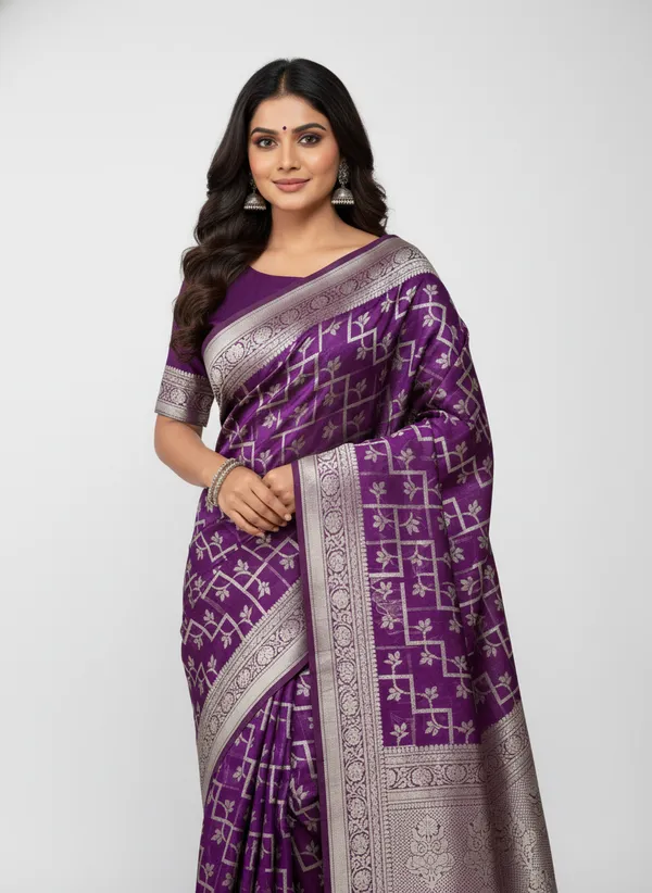 Purple_Banarasi_Silk_Zari_Weaved_Saree