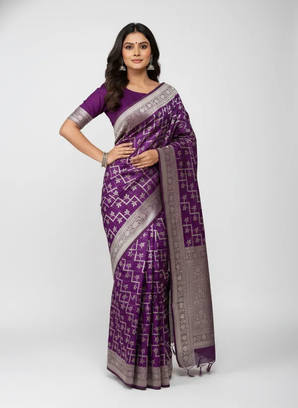 Purple_Banarasi_Silk_Zari_Weaved_Saree