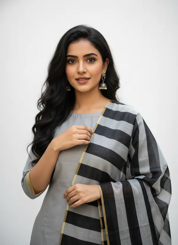 Grey_Banarasi_Cotton_Silk_Plain_Zari_Border_Unstitched_Suit_Set_with_Dupatta_|_Womens_Festive_Ethnic_Wear