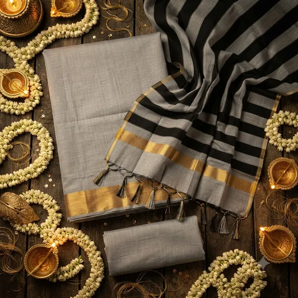 Grey_Banarasi_Cotton_Silk_Plain_Zari_Border_Unstitched_Suit_Set_with_Dupatta_|_Womens_Festive_Ethnic_Wear