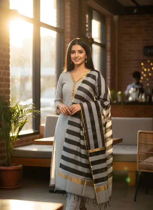 Grey_Banarasi_Cotton_Silk_Plain_Zari_Border_Unstitched_Suit_Set_with_Dupatta_|_Womens_Festive_Ethnic_Wear