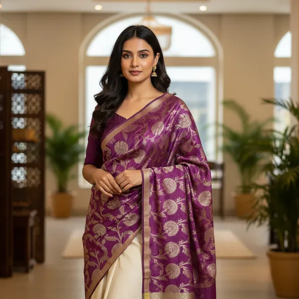 Purple_Banarasi_Cotton_Zari_Weaved_Dupatta