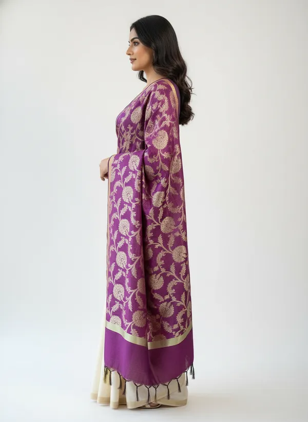 Purple_Banarasi_Cotton_Zari_Weaved_Dupatta
