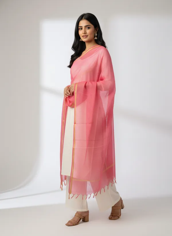 Light_Pink_Banarasi_Moonga_Check_Dupatta_For_Women