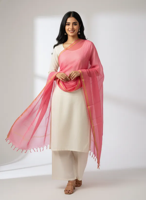 Light_Pink_Banarasi_Moonga_Check_Dupatta_For_Women