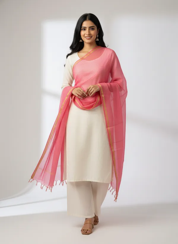 Light_Pink_Banarasi_Moonga_Check_Dupatta_For_Women