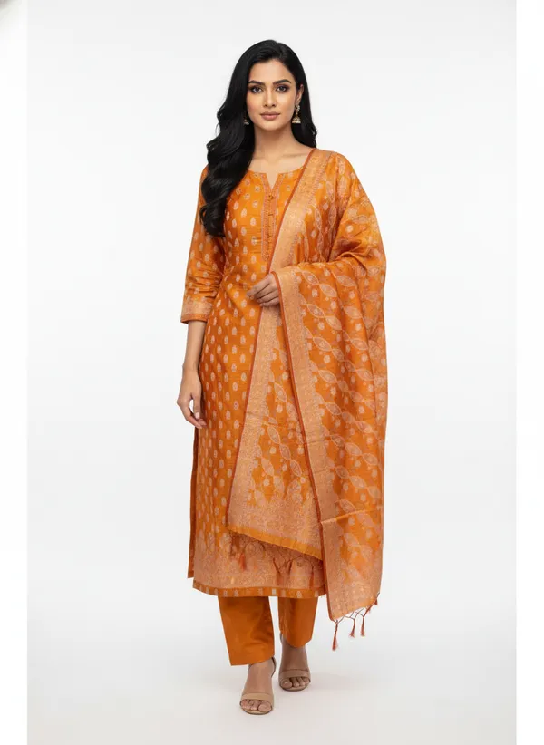 Musturd_Banarasi_Unstitched_Suit_Fabric_|_Cotton_Silk_Dress_Material_with_Zari_Weaving