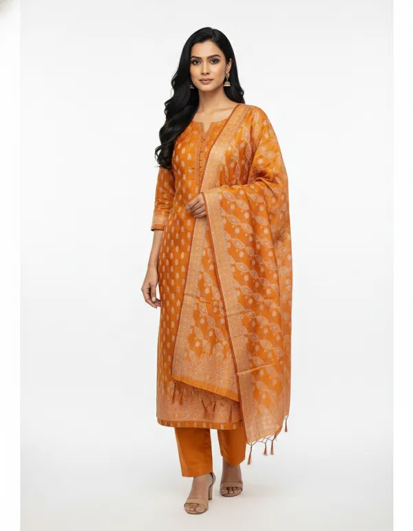 Musturd_Banarasi_Unstitched_Suit_Fabric_|_Cotton_Silk_Dress_Material_with_Zari_Weaving