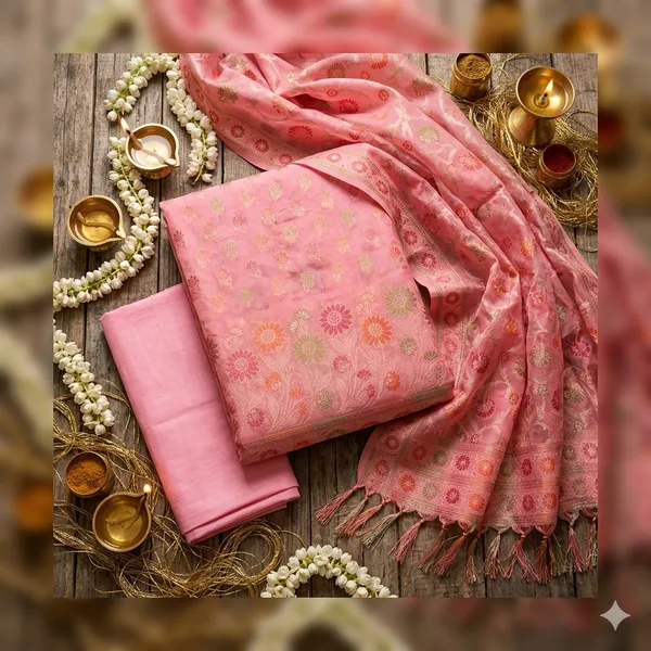 Light_Pink_Unstitched_Suit_Fabric_|_Cotton_Silk_Dress_Material_with_Thread_Weaving
