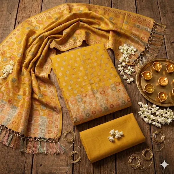 Mustard_Unstitched_Suit_Fabric_|_Cotton_Silk_Dress_Material_with_Thread_Weaving