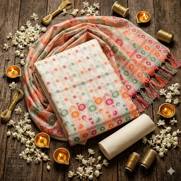 Cream_Unstitched_Suit_Fabric_|_Cotton_Silk_Dress_Material_with_Thread_Weaving