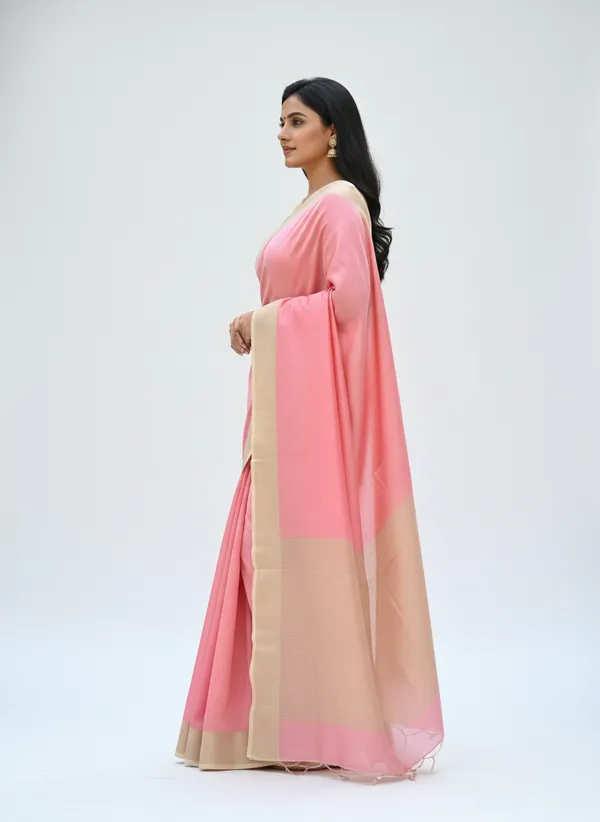 Light_Pink_Womens_Banarasi_Cotton_Silk_Self_Work_Saree_|_Contrast_Aanchal