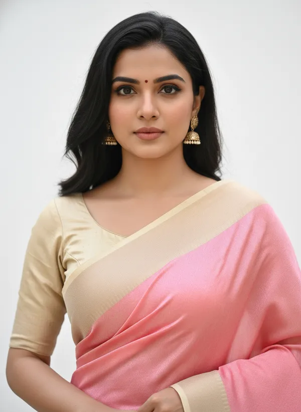 Light_Pink_Womens_Banarasi_Cotton_Silk_Self_Work_Saree_|_Contrast_Aanchal