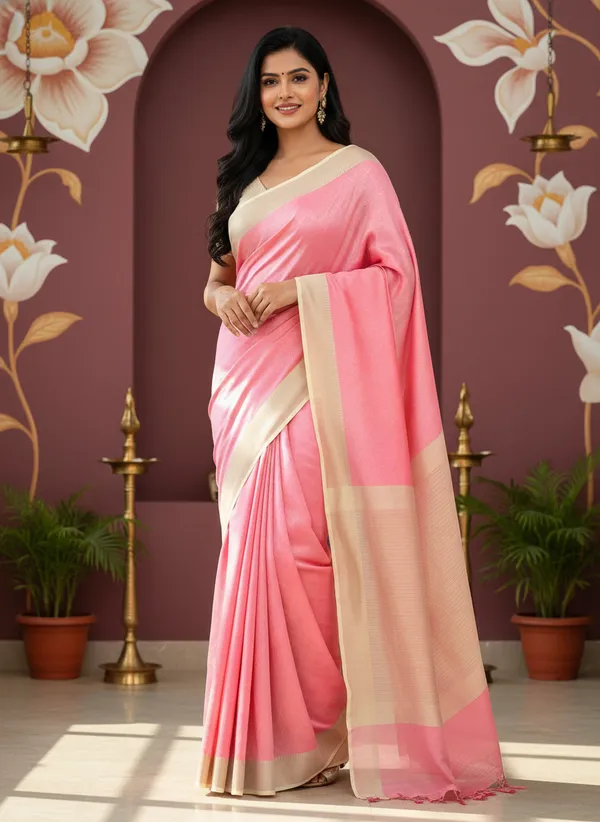 Light_Pink_Womens_Banarasi_Cotton_Silk_Self_Work_Saree_|_Contrast_Aanchal