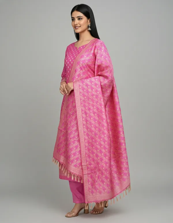 Light_Pink_Banarasi_Unstitched_Suit_Fabric_|_Cotton_Silk_Dress_Material_with_Zari_Weaving