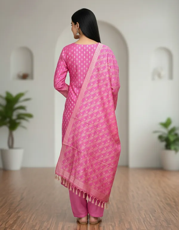 Light_Pink_Banarasi_Unstitched_Suit_Fabric_|_Cotton_Silk_Dress_Material_with_Zari_Weaving