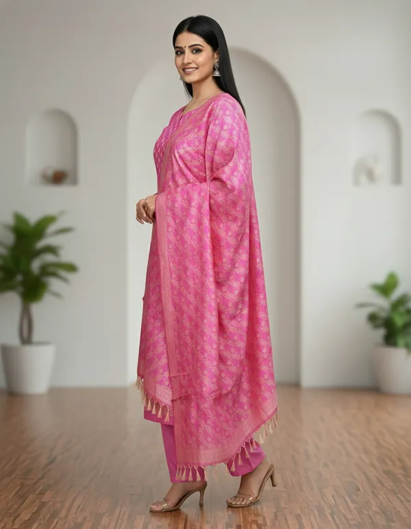 Light_Pink_Banarasi_Unstitched_Suit_Fabric_|_Cotton_Silk_Dress_Material_with_Zari_Weaving