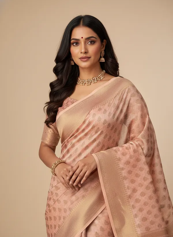 Light_Pink_Banarasi_Kota_Silk_Zari_Weaved_Saree