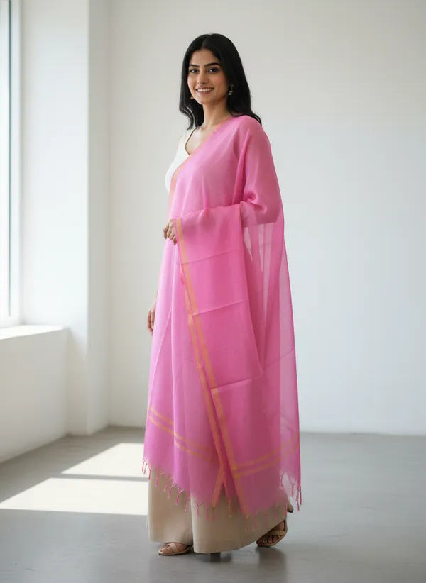 Light_Pink_Banarasi_Plain_Dupatta_with_Zari_Border_for_Women_|_Lightweight_Traditional_Ethnic_Dupatta