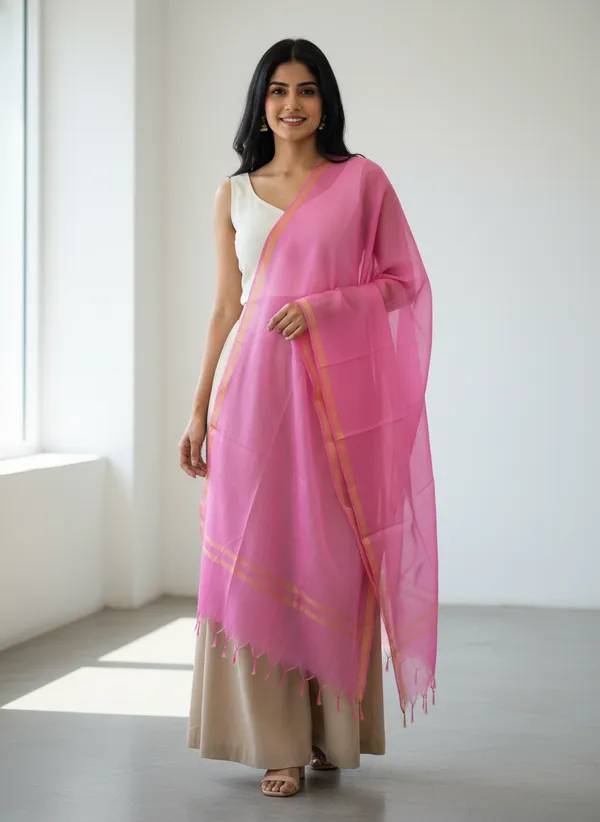 Light_Pink_Banarasi_Plain_Dupatta_with_Zari_Border_for_Women_|_Lightweight_Traditional_Ethnic_Dupatta
